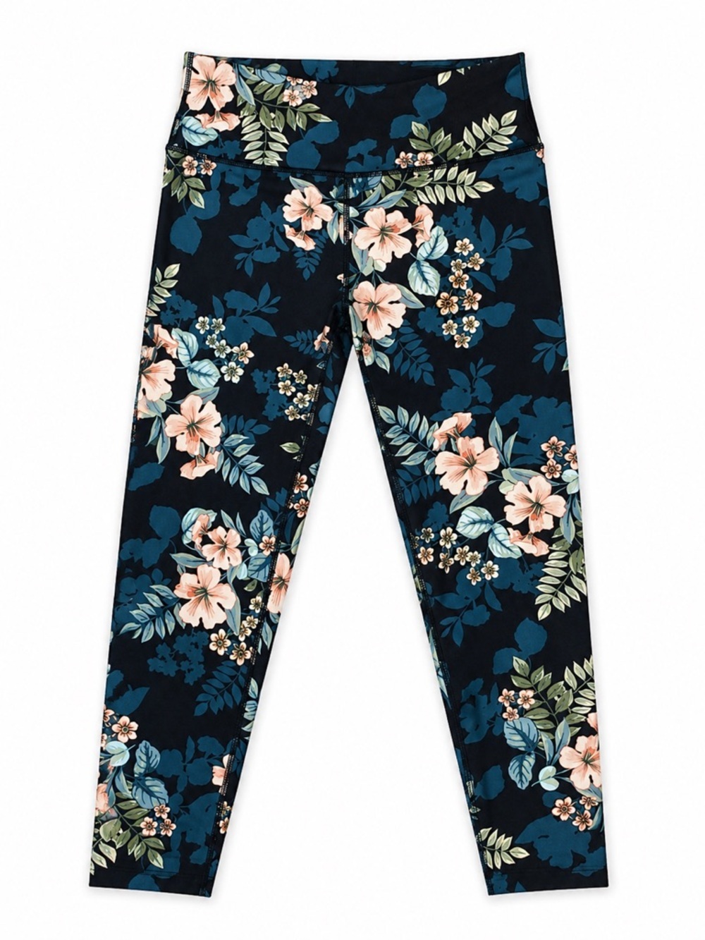 Calvin Klein Performance Womens Capri Leggings Large Floral High Rise Stretch - Picture 2 of 13